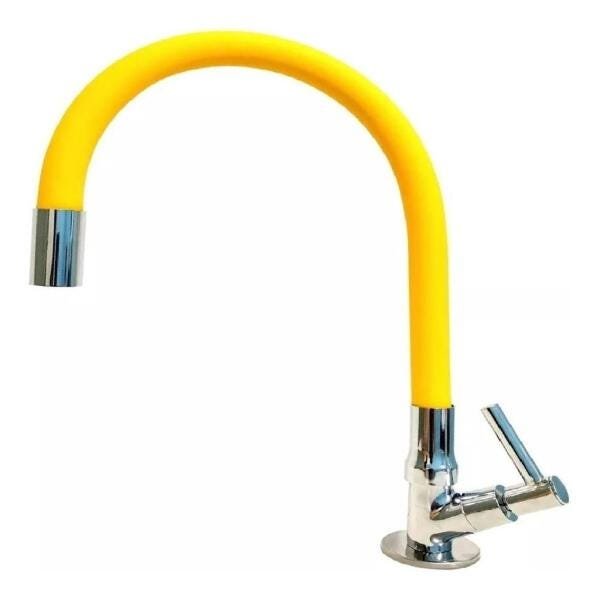 Torneira Color Luxo Bancada Cano De Silicone Flexível C-66 - 1