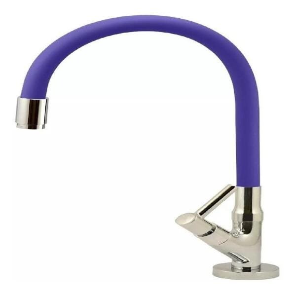 Torneira Color Luxo Bancada Cano De Silicone Flexível C-66 - 1