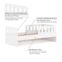 Ver imagem 4 de Cama Solteiro Mdf Bp com 02 Grades e Cabeceira Megamobilia
