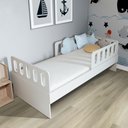 Ver imagem 1 de Cama Solteiro Mdf Bp com 02 Grades e Cabeceira Megamobilia
