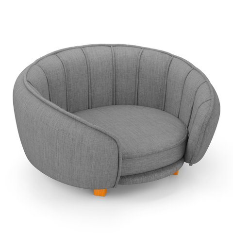 Mini Cama Poltrona Pet Lary Baby para Cachorro Linho Cinza - Desk Design