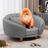 Mini Cama Poltrona Pet Lary Baby para Cachorro Linho Cinza - Desk Design - 2