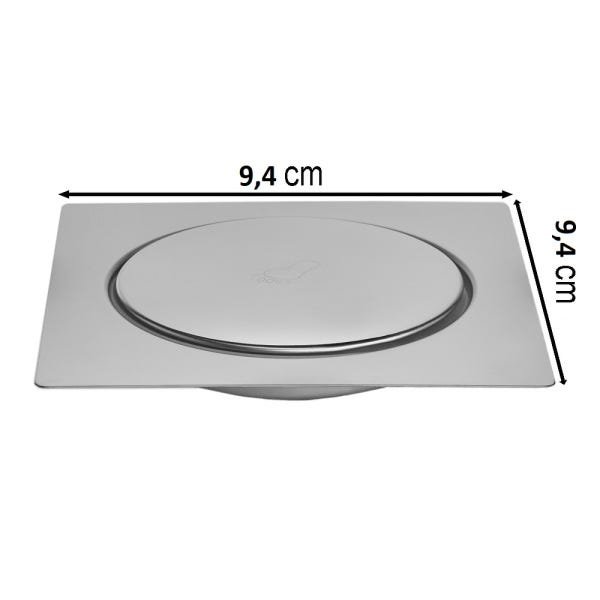 Kit 3 Ralos Inteligente Click Para Banheiro 10x10 Cm Inox - 5