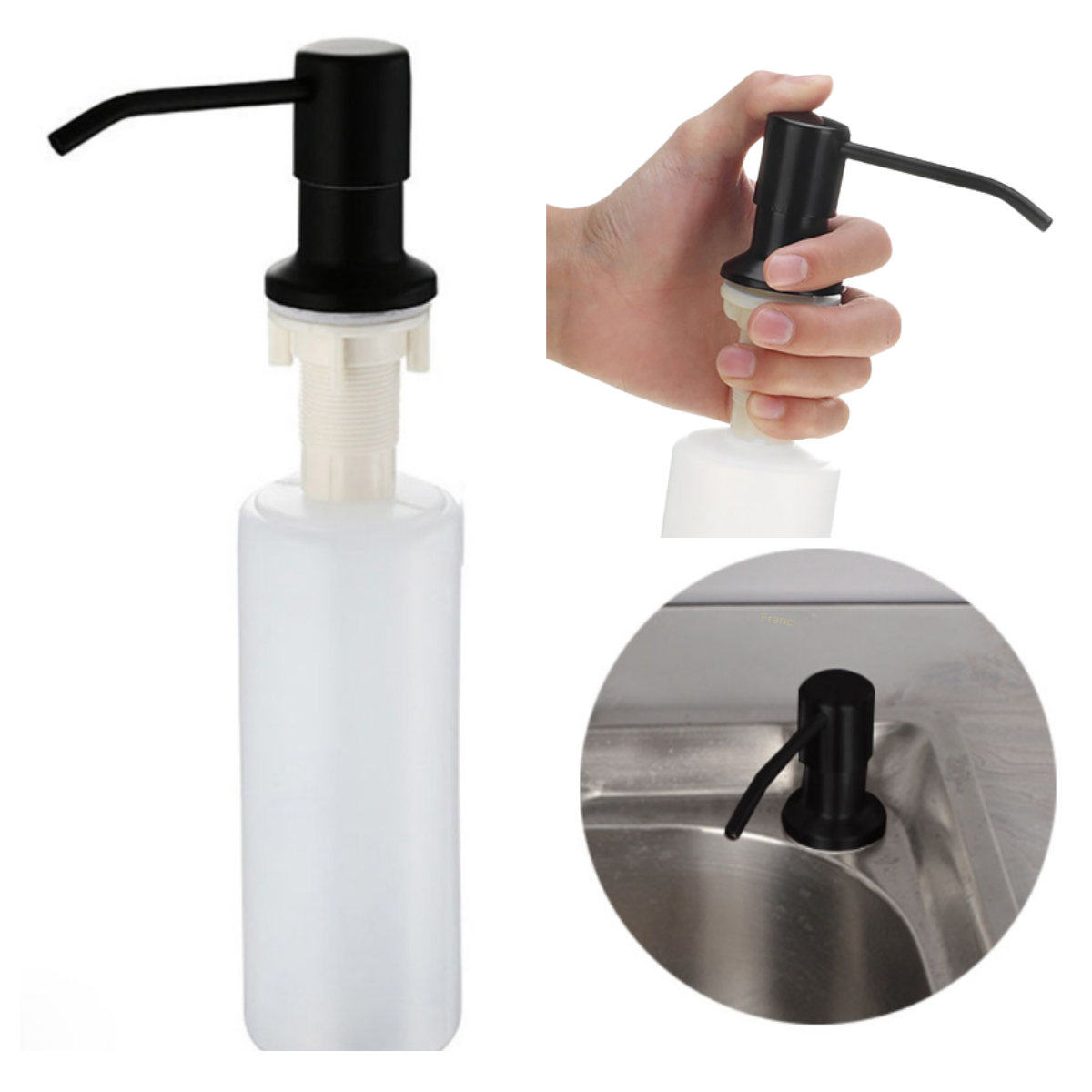 Dispenser Dosador Para Detergente Sabão Sabonete Líquido de Embutir Com Pump e Reservatorio de 350ml - 1