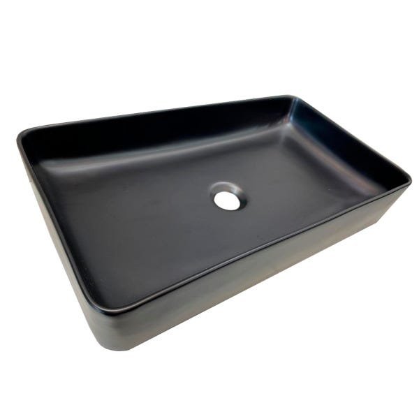 CUBA DE LOUÇA PARA BANHEIRO SOBREPOR LUXUOSA 60 CM - PRETA - 1