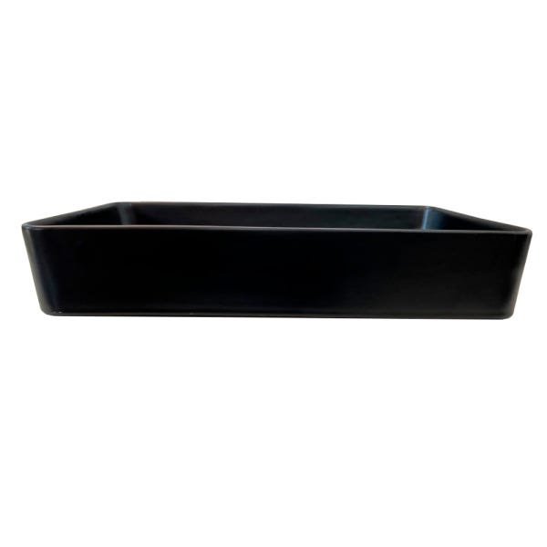 CUBA DE LOUÇA PARA BANHEIRO SOBREPOR LUXUOSA 60 CM - PRETA - 2
