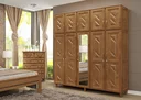 Ver imagem 1 de Guarda-Roupa Casal com Espelho 10 Portas Grécia Marrom/Imbuia