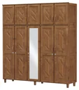 Ver imagem 2 de Guarda-Roupa Casal com Espelho 10 Portas Grécia Marrom/Imbuia