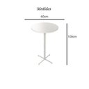 Ver imagem 2 de Conjunto Mesa Alta Bar Bistrô Redonda Branca 2 Banquetas Estofado Ind White Don Castro