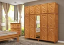 Ver imagem 1 de Guarda-Roupa Casal com Espelho 10 Portas Grécia Marrom/Mel