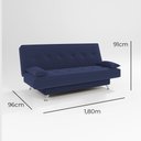Ver imagem 4 de Sofá Cama 1,80m Iara Suede Azul Madelina Decor