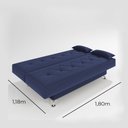 Ver imagem 5 de Sofá Cama 1,80m Iara Suede Azul Madelina Decor
