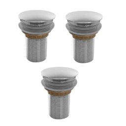 3 Válvulas Click Up Clic Clac Pia Lavatório Inox 4 Cm - 1