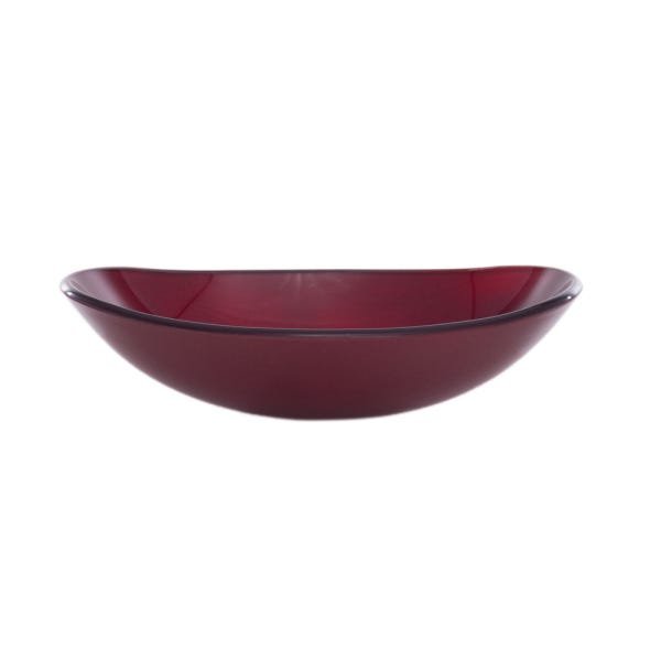 Cuba De Apoio Em Vidro Oval Vinho 43x31 - 2