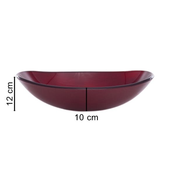 Cuba De Apoio Em Vidro Oval Vinho 43x31 - 3