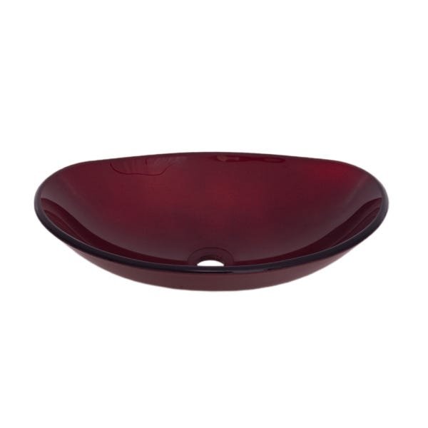 Cuba De Apoio Em Vidro Oval Vinho 43x31 - 1