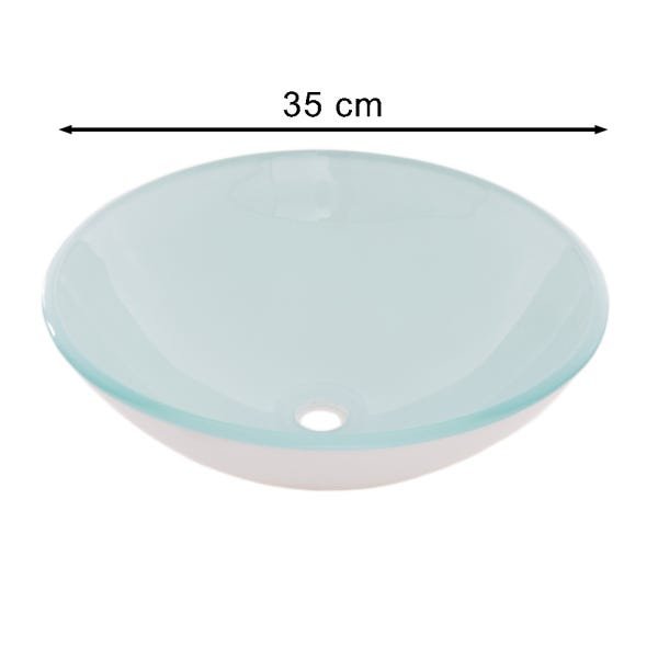 Cuba Redonda De Vidro 35 Cm Branca Nacional - 4