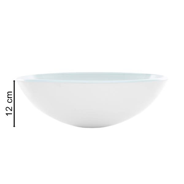 Cuba Redonda De Vidro 35 Cm Branca Nacional - 3