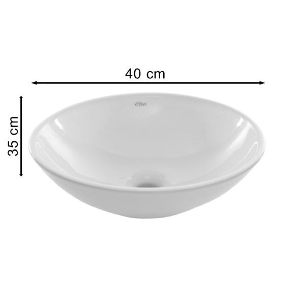 Cuba De Apoio Oval Branca 400x360 Jasmin Louça Fiori - 3