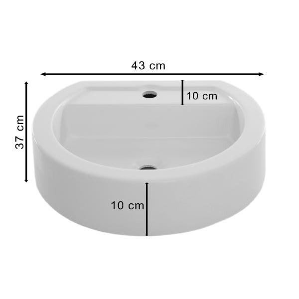 Cuba De Apoio Para Banheiro Oval Ov43w Oval Onix - 3