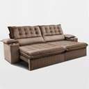 Ver mais imagens de Sofá Retrátil e Reclinável 2,60m Molas Ensacadas Dream Velusoft Castor Cama Inbox