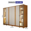 Ver imagem 3 de Guarda Roupa Casal 6 Portas 6 Gavetas Vidro Reflecta e LED 100% MDF Prime