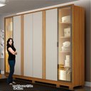 Ver imagem 4 de Guarda Roupa Casal 6 Portas 6 Gavetas Vidro Reflecta e LED 100% MDF Prime