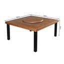 Ver imagem 4 de Mesa Jantar Industrial Sophia 1,30M Prato Giratório 8 Cadeiras Paris Pés Alumínio Castanho -