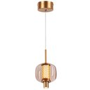 Ver imagem 1 de Pendente Bronze Vidro Champanhe 17cm Led 8W 3000K Bivolt PARIS LUZ