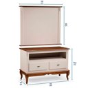 Ver imagem 4 de Rack com Painel para Sala 120cm Pés Luis Xv 2 Gavetas e Nicho Linz Móveis - Off White/imbuia Glazer
