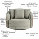 Ver imagem 5 de Poltrona Decorativa Maya Base Giratoria Boucle e Courino Tce 1018 Tcs 727 Moll