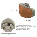 Ver imagem 3 de Poltrona Decorativa Maya Base Giratoria Boucle e Courino Tce 1018 Tcs 727 Moll