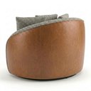 Ver imagem 6 de Poltrona Decorativa Maya Base Giratoria Boucle e Courino Tce 1018 Tcs 727 Moll