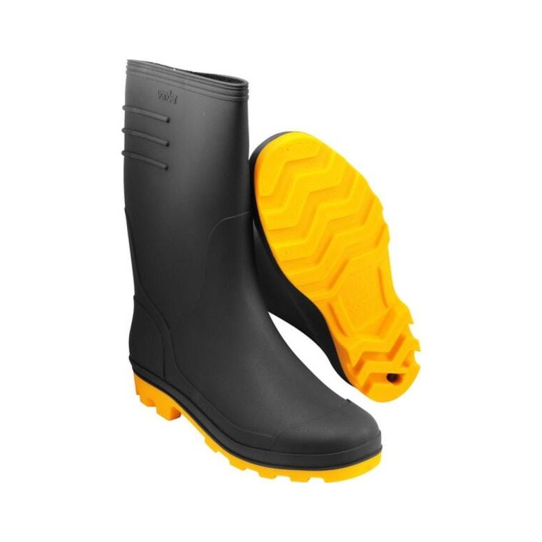 Bota Preta e Amarela PVC Tam. 43 com Forro Vonder
