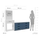 Ver imagem 3 de Cômoda Penteadeira Valência 6 Gavetas Espelho 209x160cm Azul/Branco 250802