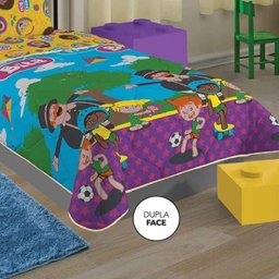 Edredom Dupla Face Lepper Solteiro Microfibra Mundo Bita - 2