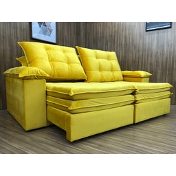 Sofá Retrátil Reclinável 2,30 M Amarelo 331 Sevilha - 2