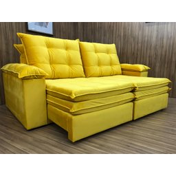 Sofá Retrátil Reclinável 2,30 M Amarelo 331 Sevilha - 1