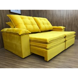 Sofá Retrátil Reclinável 2,30 M Amarelo 331 Sevilha - 5