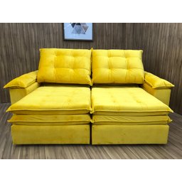 Sofá Retrátil Reclinável 2,30 M Amarelo 331 Sevilha - 3