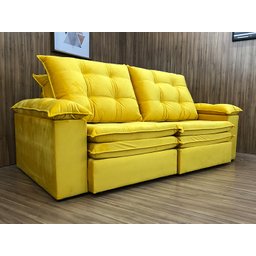 Sofá Retrátil Reclinável 2,30 M Amarelo 331 Sevilha - 7
