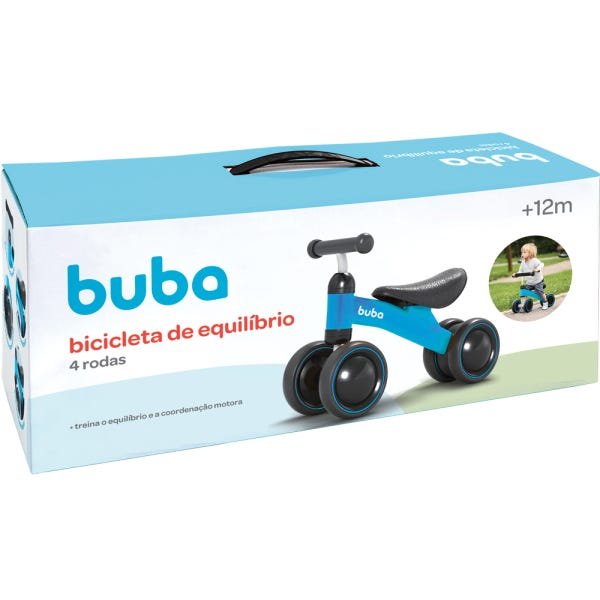 Bicicleta de equilíbrio 4 rodas Azul - Buba - 4