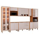 Ver imagem 2 de Cozinha Modulada 8 Peças 1 Cristaleira 3 Balcões 3 Armários Aéreo 1 Torre Celeste Cinamomo/Offwhite