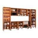 Ver imagem 5 de Cozinha Modulada 8 Peças com 1 Cristaleira 3 Balcões 3 Armários Aéreo e 1 Torre Celeste Cinamomo/Offwhite
