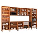 Ver imagem 5 de Cozinha Modulada 8 Peças 1 Cristaleira 3 Balcões 3 Armários Aéreo 1 Torre Celeste Cinamomo/Offwhite