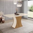 Ver imagem 2 de Mesa de Jantar Luiza 160 C. Vidro 6 Cad. Vita Bege- Henn