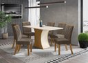 Ver imagem 1 de Mesa de Jantar Luiza 160 C. Vidro 6 Cad. Vita Bege- Henn