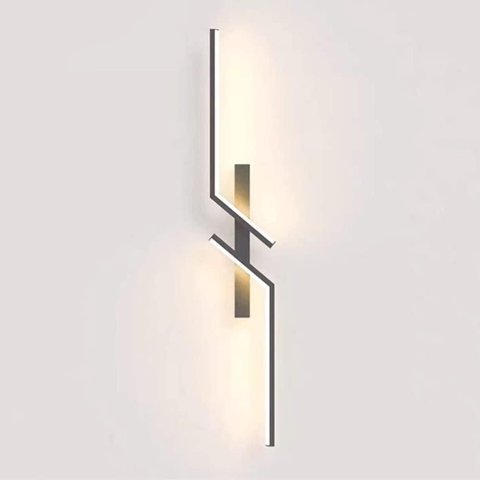 Arandela Moderna Preta 60cm Led 8w 3000k Bivolt 14587-pl