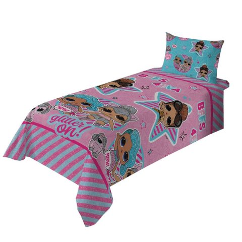 Jogo de Cama Infantil Lepper Lol Solteiro 2 Peças Microfibra Rosa