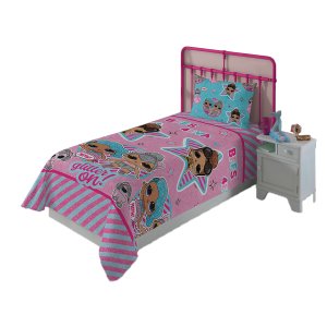 Jogo de Cama Infantil Lepper LOL Solteiro 2 Peças Microfibra Rosa